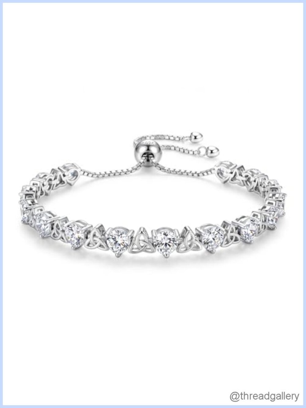 Moissanite Tennis Bracelet 925 Sterling Silver White Gold Plated Chain